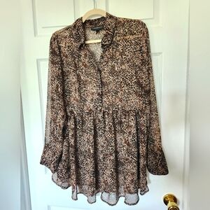 Lane Bryant 14/16 Sheer Animal Print Babydoll